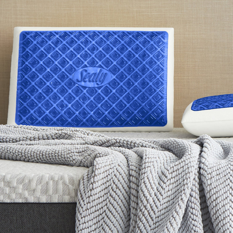 Sealy DuoChill Gel Memory Foam Cooling Infused Medium Support Bed Pillow with Cool + Clean